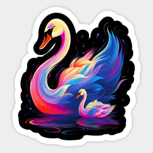 Swan Fathers Day Sticker